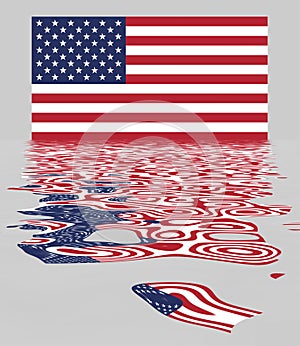 USA / US Flag With Reflection