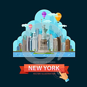 USA vector logo design template. New York city or