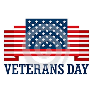 Usa veterans day logo, flat style