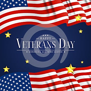 USA Veterans Day Poster. Vector Illustration. EPS10