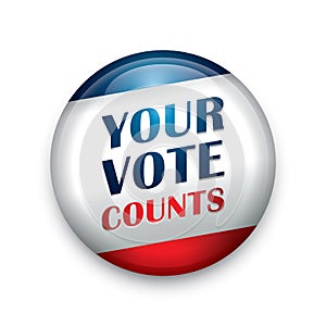 USA vote button badge. Vector illustration decorative design
