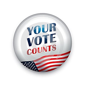 USA vote button badge. Vector illustration decorative design