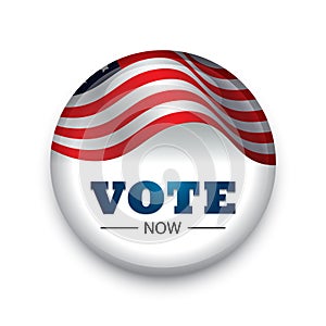 USA vote button badge. Vector illustration decorative design