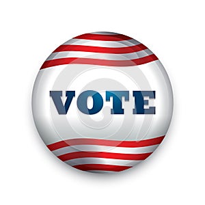 USA vote button badge. Vector illustration decorative design