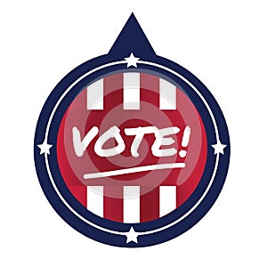 USA vote label. Vector illustration decorative design