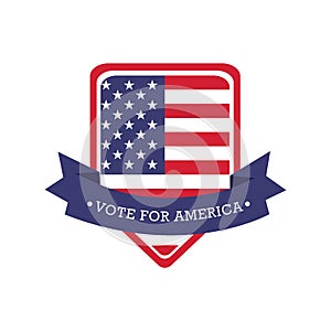 USA vote label. Vector illustration decorative design