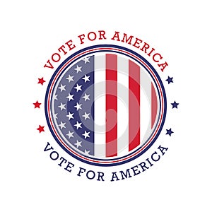 USA vote label. Vector illustration decorative design