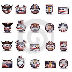 usa vote labels. Vector illustration decorative design