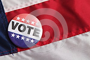 USA Voting Pin on Flag