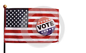 USA Voting Pin on Flag
