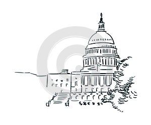 USA Washington sketch vector city line art