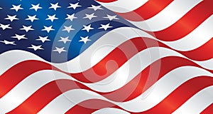 USA wavy flag landscape background