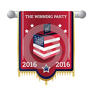 USA winning party banner. Vector illustration decorative design