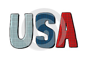 Usa word letters. United States of America