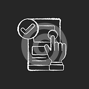 Usability chalk white icon on black background