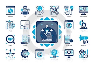 Usability solid icon set