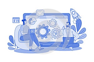 Usability Testing Illustration concept on white background