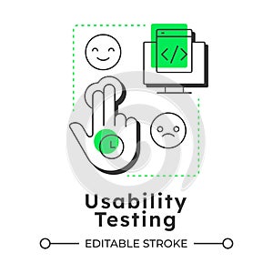 Usability testing modern linear concept icon