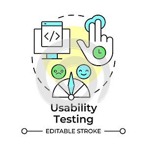 Usability testing multi color concept icon