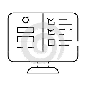 usability testing ux ui design line icon vector illustration
