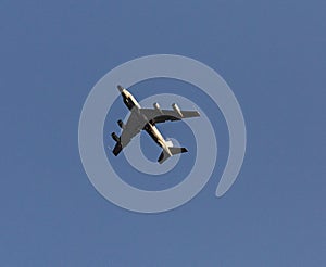 USAF bomber flying over Omaha Nebraska