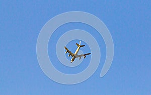 USAF bomber flying over Omaha Nebraska