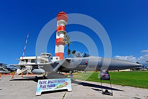 USAF F15 fighter jet on display at Pearl Habor Pacific Aviation Museum