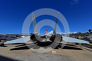 USAF F-14 Tomcat fighter jet on display at Pearl Habor Pacific Aviation Museum