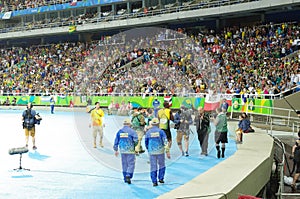 Usain Bolt victory walk at Rio2016 Olympics