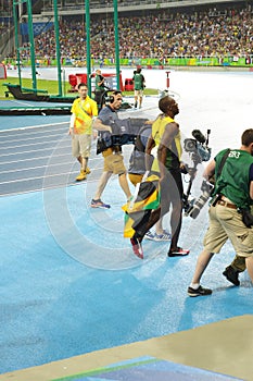 Usain Bolt victory walk at Rio2016 Olympics