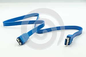 USB 3 blue cable on a white background