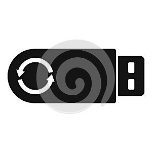 Usb backup icon simple vector. Data cloud