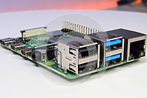 USB on the board of minicomputer. Computer components