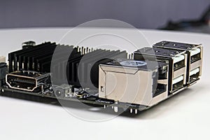 USB on the board of minicomputer. Computer components