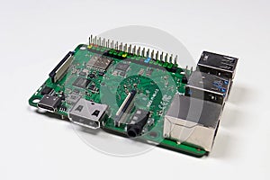 USB on the board of minicomputer. Computer components