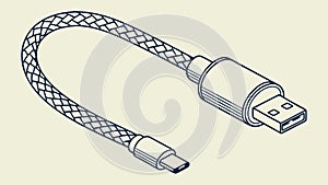 USB-C Cable Connectivity Tech Accessory, vector design Generative AI