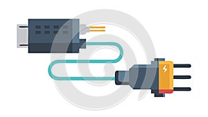 USB-C cable connector, symbolizing modern data transfer and charging, vector design Generative AI