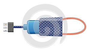 USB-C to USB-A Cable Vector: Modern Connectivity Solution, vector design Generative AI