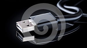 USB cable close-up. digital data transfer and charging technology