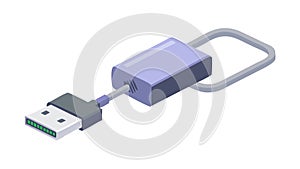 USB Cable Connectivity Charging Adapter Icon, vector design Generative AI