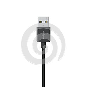 USB cable connector cord isolated on white background