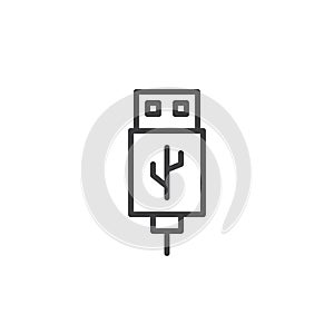 USB cable connector cord line icon