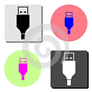 USB cable. flat vector icon