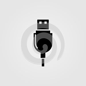 Usb cable icon for mobile device charge, data transfer
