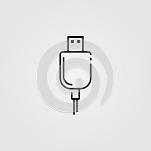 Usb cable icon for mobile device charge, data transfer