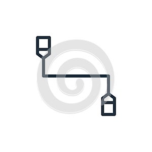 usb cable icon vector from computer hardware concept. Thin line illustration of usb cable editable stroke. usb cable linear sign