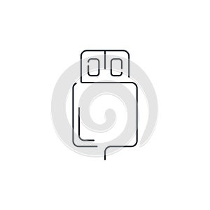 usb cable icon vector from hardware and technology concept. Thin line illustration of usb cable editable stroke. usb cable linear