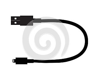 Usb cable icon on white background. flat style. Charger USB Cable symbol. charger icon sign