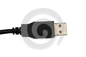 USB cable isolated on white background close up