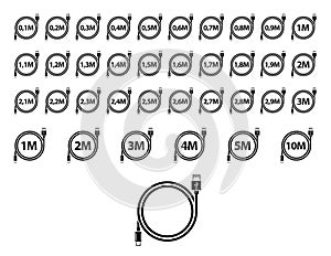 Usb cable length Icon.micro - vector illustration.